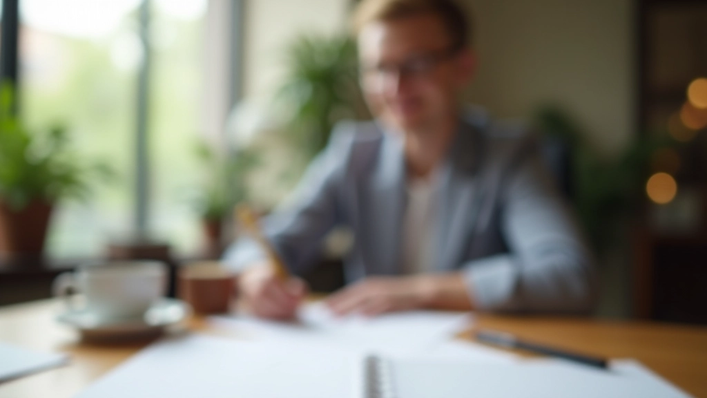 Person working on goal-setting with notebook