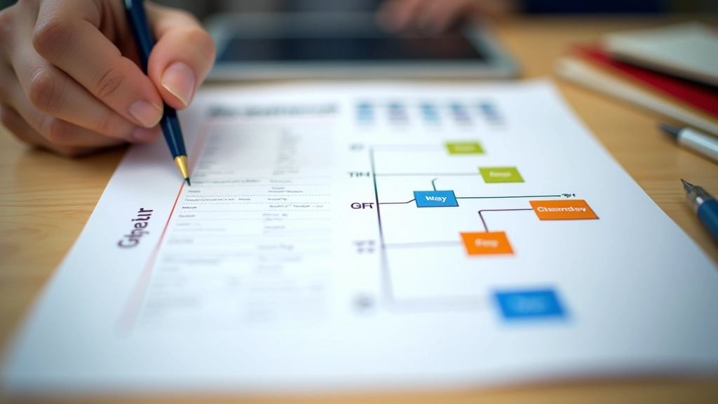 Long-term vision board with five-year plan milestones and quarterly objectives laid out