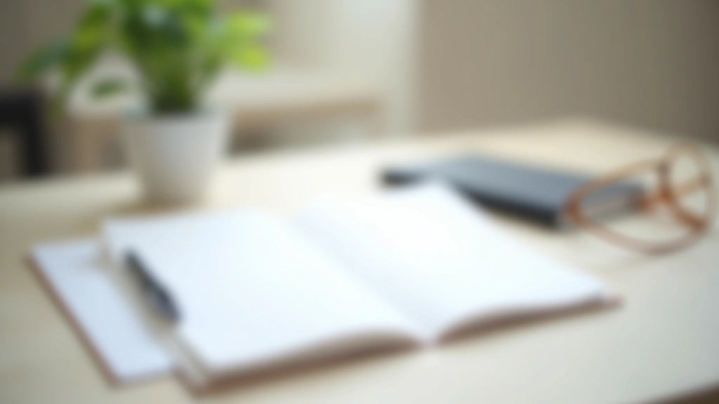 Organized workspace with tracking notebook, pen, and weekly planning template ready for use